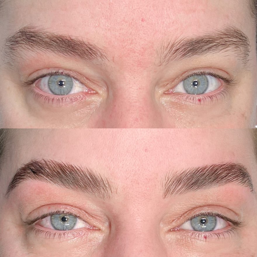 Lamination de sourcils Montréal — résultat sourcils fournis alignés