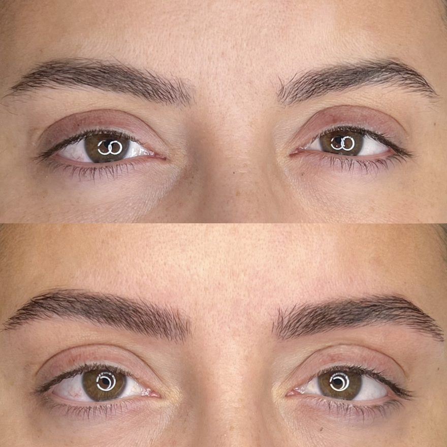 Avant après micropigmentation sourcils